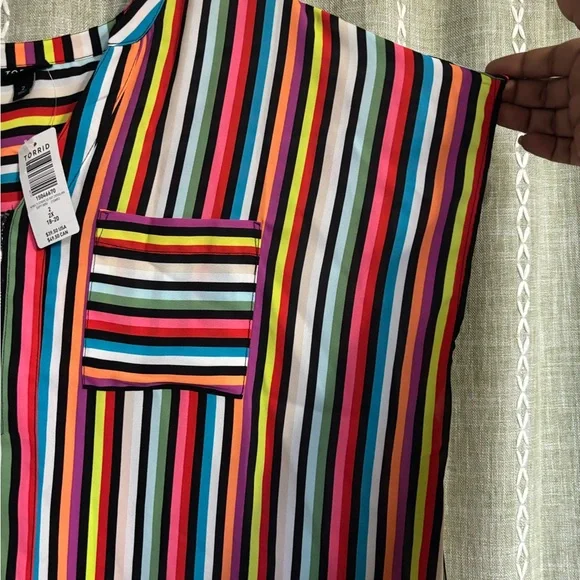 Torrid Colorful Striped Blouse NWT - Picture 3 of 7